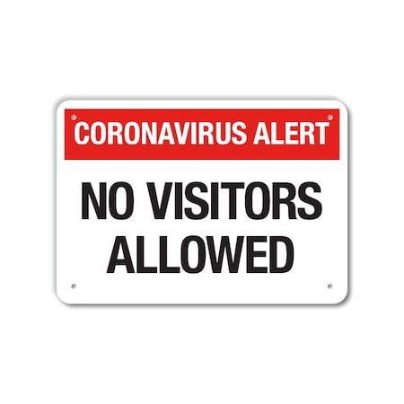 COVID Decal, Alert No Visitors, 14x10 Reflective